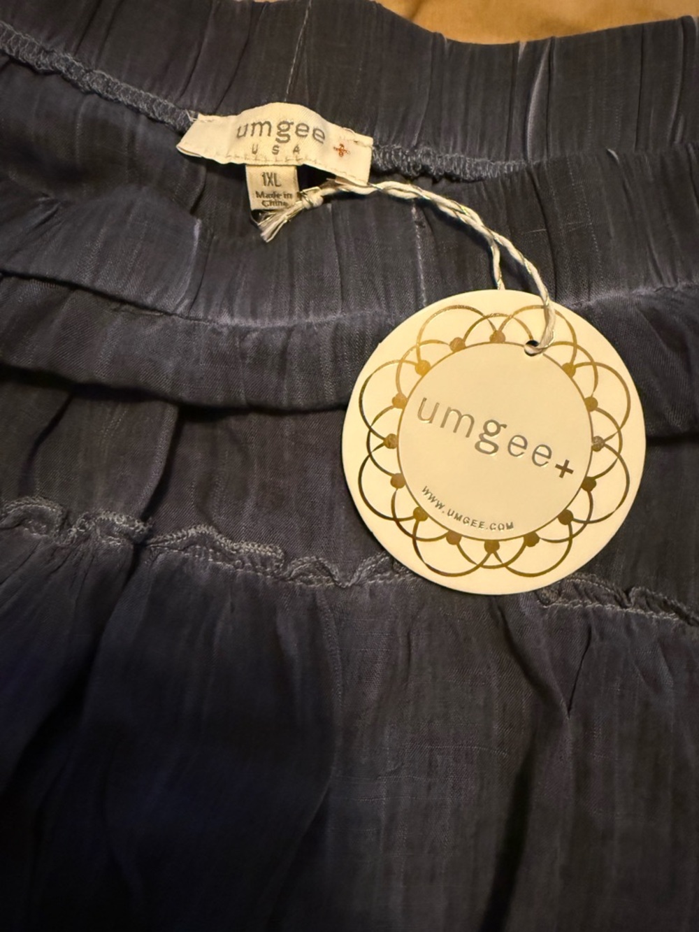 Umgee Plus Navy Tiered Maxi Skirt